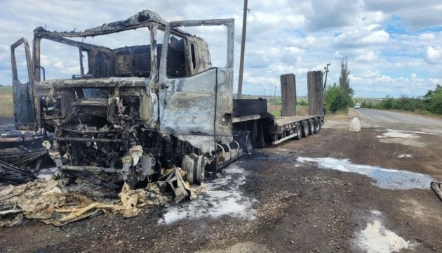 Дрон знищив 10 одиниць техніки на місці проведення дорожніх робіт