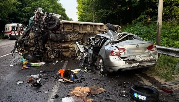 На Вінниччині зіткнулися три легковики та вантажівка - загинула людина, шестеро травмовані