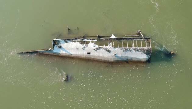 У Сербії та Угорщині низький рівень води в Дунаї відкрив затонулі кораблі Другої світової