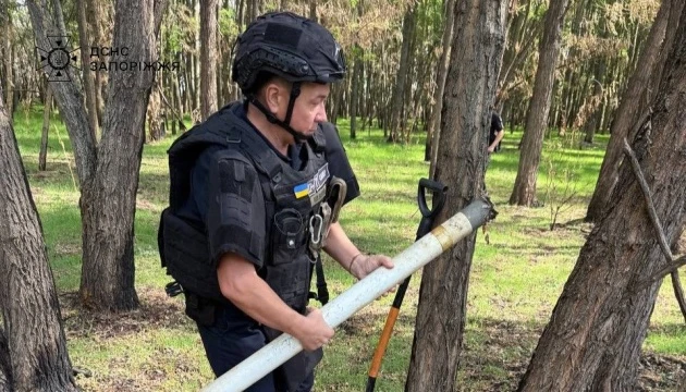 Запорізькі сапери вилучили вибухонебезпечний предмет із заповідної зони острова Хортиця