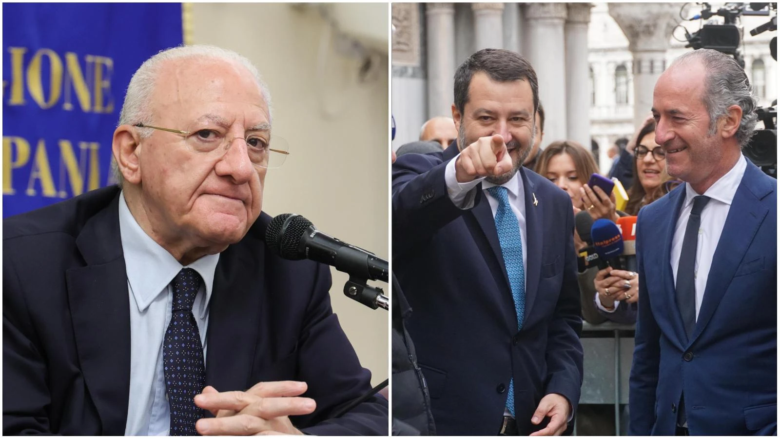 Elezioni, De Luca vs Fico: tregua finita. “Reddito di dignità? Una porcheria”. E in Veneto Zaia sdogana Stefani