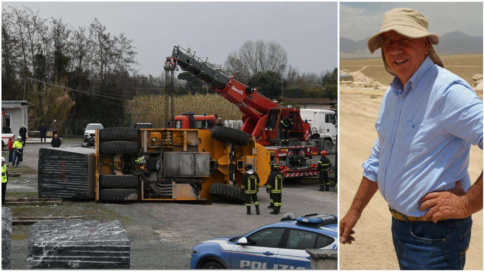 Muore sotto una gru nella sua ditta di marmi. Tragedia sul lavoro a Carrara. Chi era la vittima