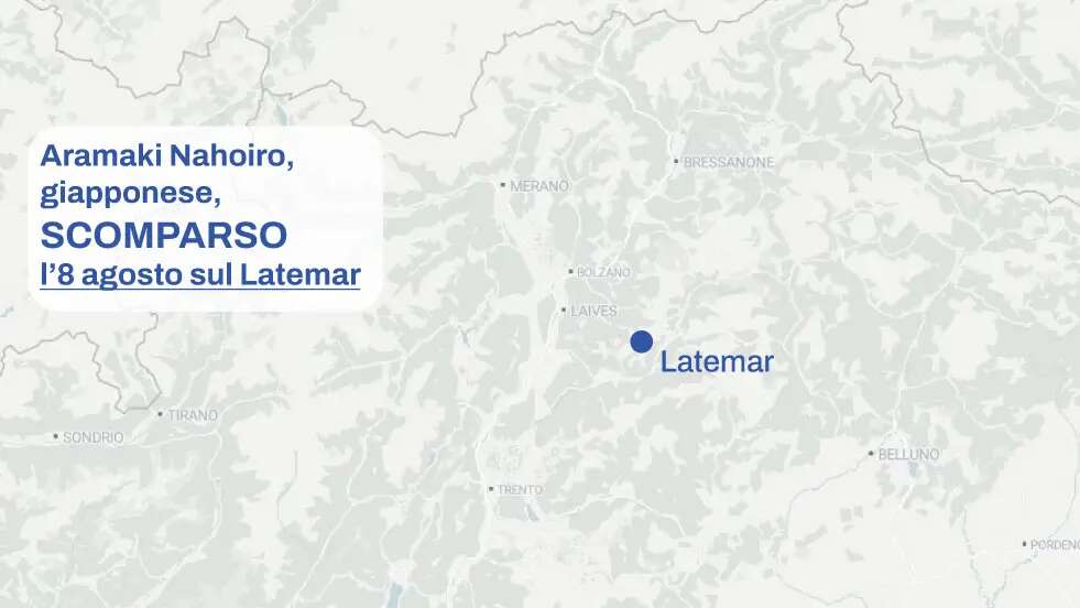 Turista giapponese scomparso sul Latemar: il mistero di Aramaki Nahoiro