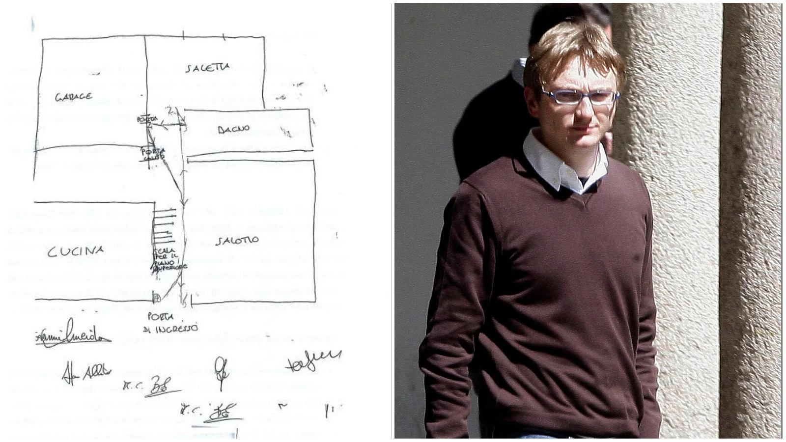 Garlasco, il delitto di Chiara Poggi nel disegno a mano di Alberto Stasi. La correzione della prima versione: “C’era sangue, non sono sceso”