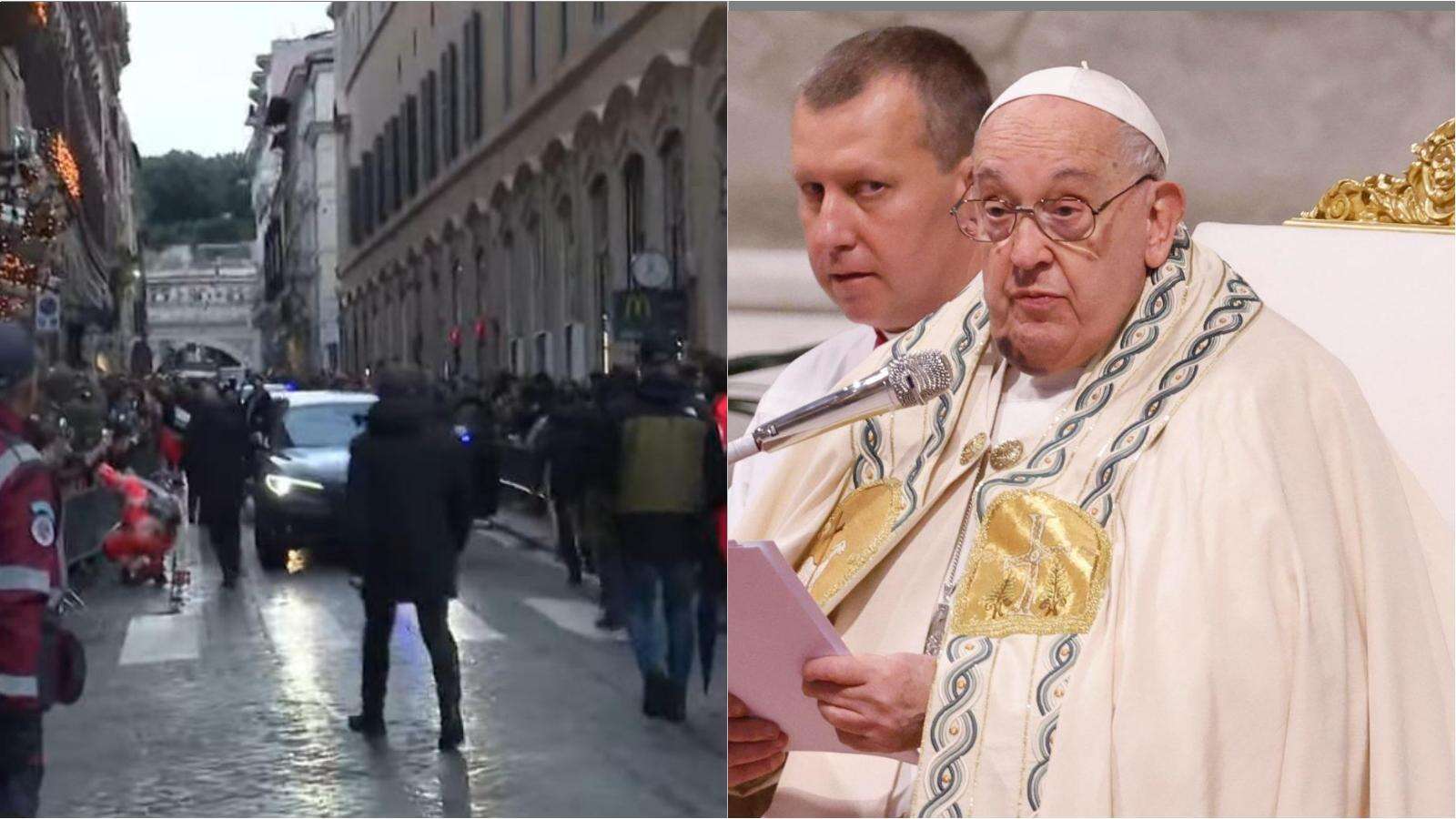 Paura per il Papa, attivista contro la corrida prova ad avventarsi su un’auto del corteo