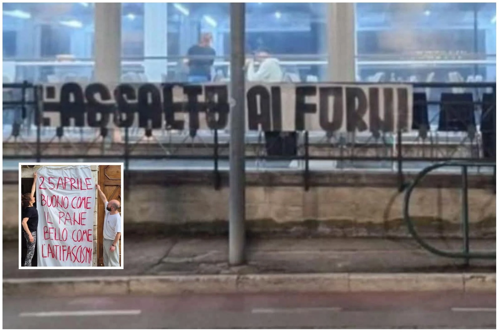 Striscioni di minaccia contro la titolare del panificio ad Ascoli. Ricci: “Intimidazione fascista”