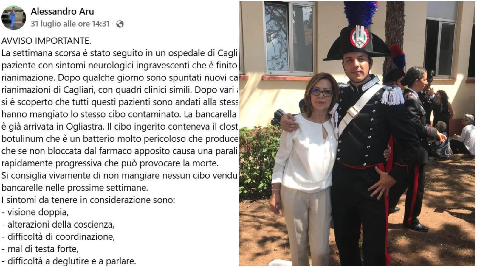 Botulino Sardegna, il figlio di Valeria Sollai: “Non mangiate da quelle bancherelle”. Si teme un altro caso in Ogliastra