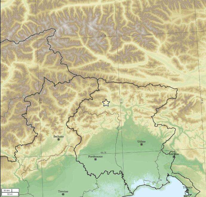 Terremoto oggi ad Ampezzo, un’altra forte scossa nel territorio di Udine