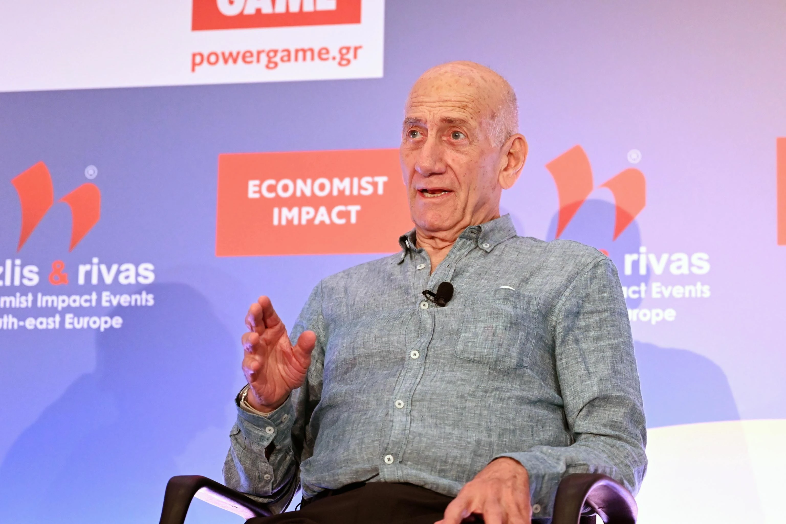 Ehud Olmert e Nasser Al-Kidwa insieme a Napoli il 14 settembre