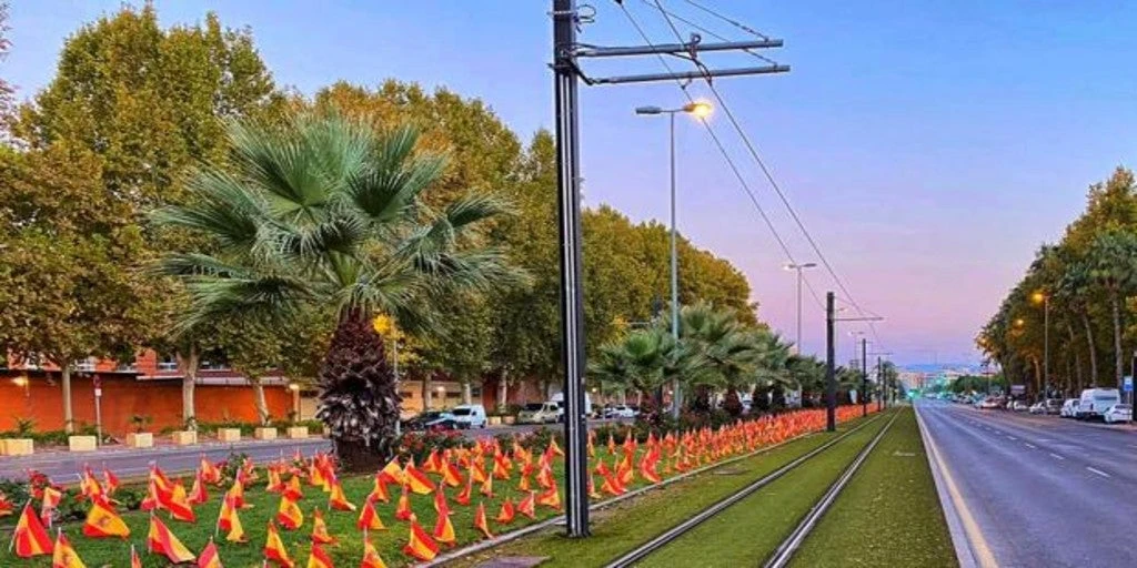 Murcia amanece con 56.000 banderas de España en memoria de las víctimas del coronavirus