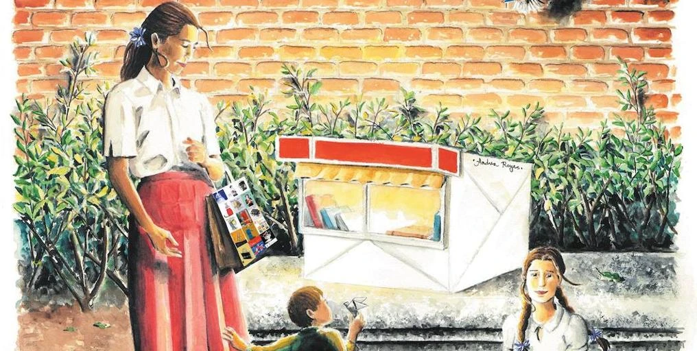La ilustradora Andrea Reyes homenajea a la historia de la Feria del Libro de Madrid en el cartel de 2021