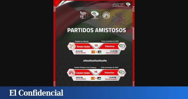 Indignación soberanista: Palestina anuncia sus partidos ante Euskadi y Cataluña con la bandera de España