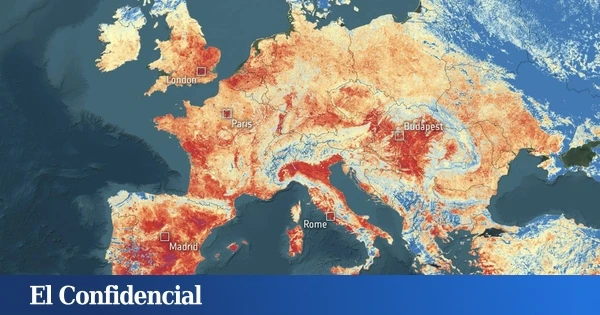 La ESA mira a Europa desde el espacio y verifica que España se está convirtiendo en un horno