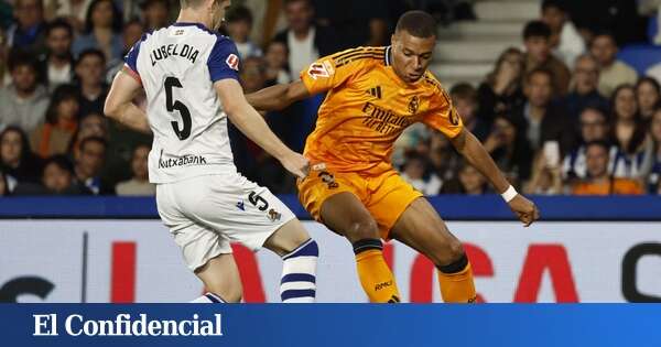 Vínicius y Mbappé lanzan al Madrid ante la Real Sociedad desde el punto de penalti (0-2)