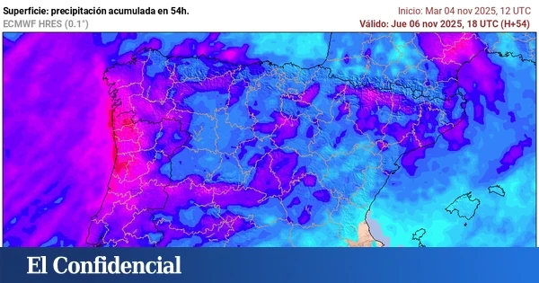 Lo peor del temporal llega a España con una vaguada y varios frentes y la Aemet avisa: vuelven las fuertes lluvias a estas zonas