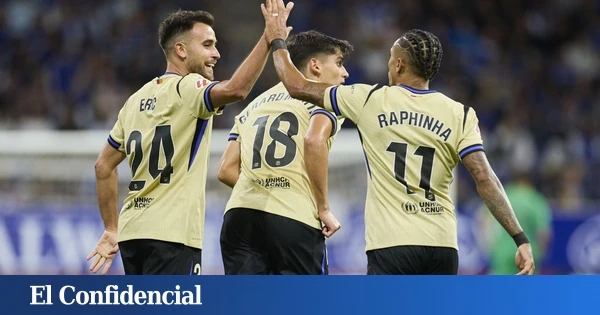 El Barça saca las garras para remontar en Oviedo y Lewandowski recuerda que es letal (1-3)