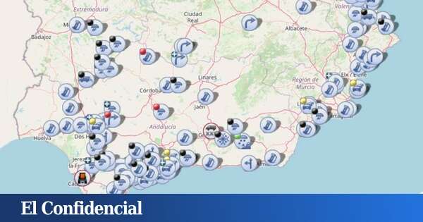 'Martinho' se ceba con Andalucía y afecta al tráfico: consulta las carreteras cortadas por inundaciones con este mapa de la DGT