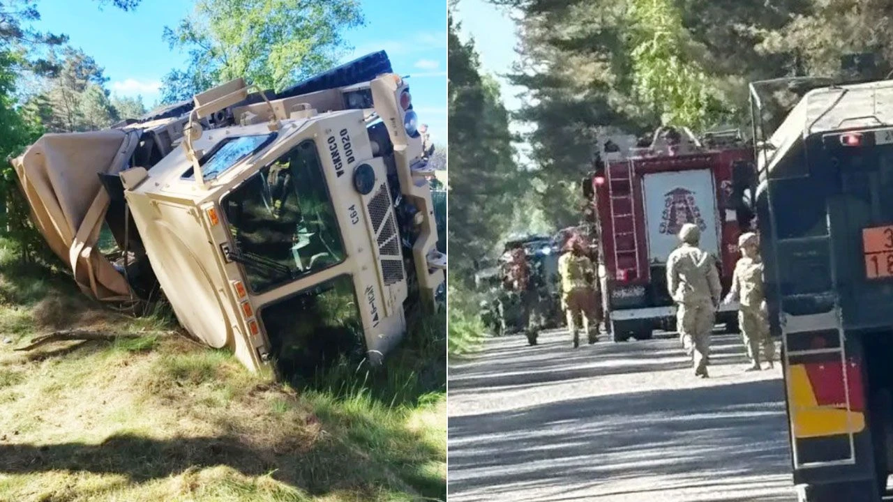 Wypadek ciężarówki z żołnierzami USA. Osiem osób rannych
