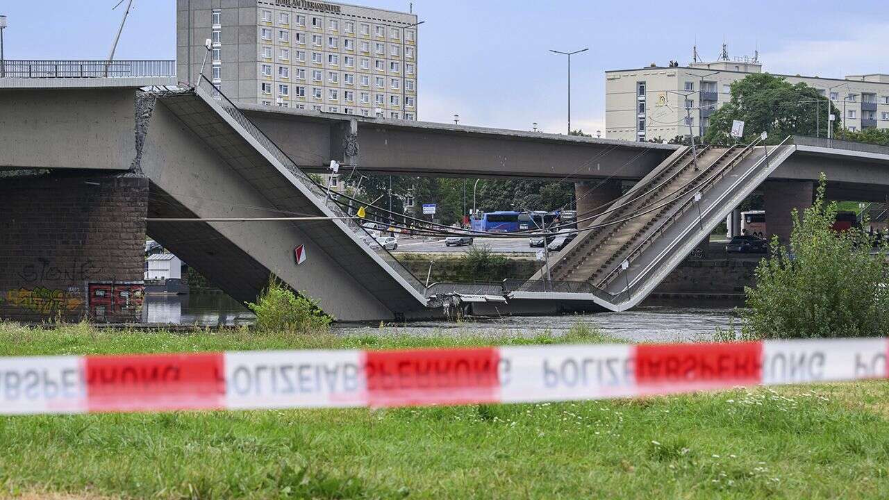 Mieszkańców obudził huk. Runął most nad Łabą w Dreźnie