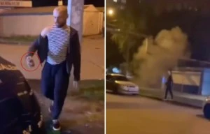 Shocking moment bloke pulls out a GRENADE during row leaving five people injured
