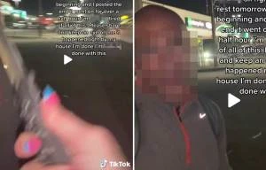 Moment woman pulls knife on man who 'followed her for 30 minutes'