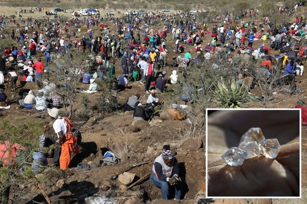 Hundreds flock to village with pickaxes after mystery stones spark 'diamond rush'