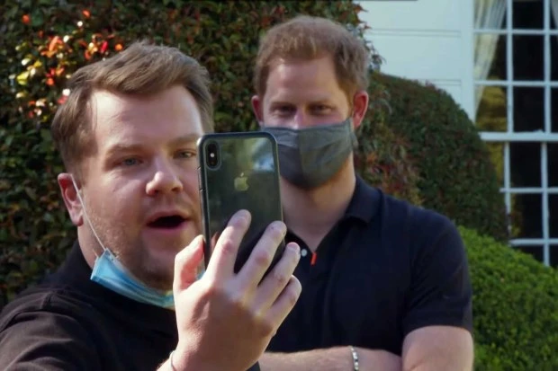 Harry is still happy & jokey despite royal feud, pal James Corden reveals