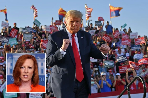 Trump MUST be taken seriously, Psaki says about his 'dangerous' rallies