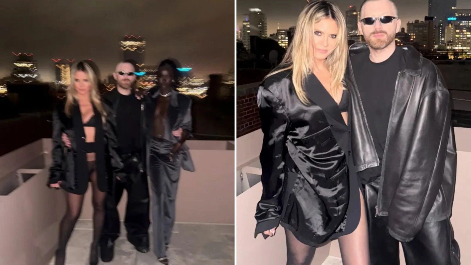 Heidi Klum, 51, looks sensational in racy black lingerie and an oversized jacket as she poses on a rooftop