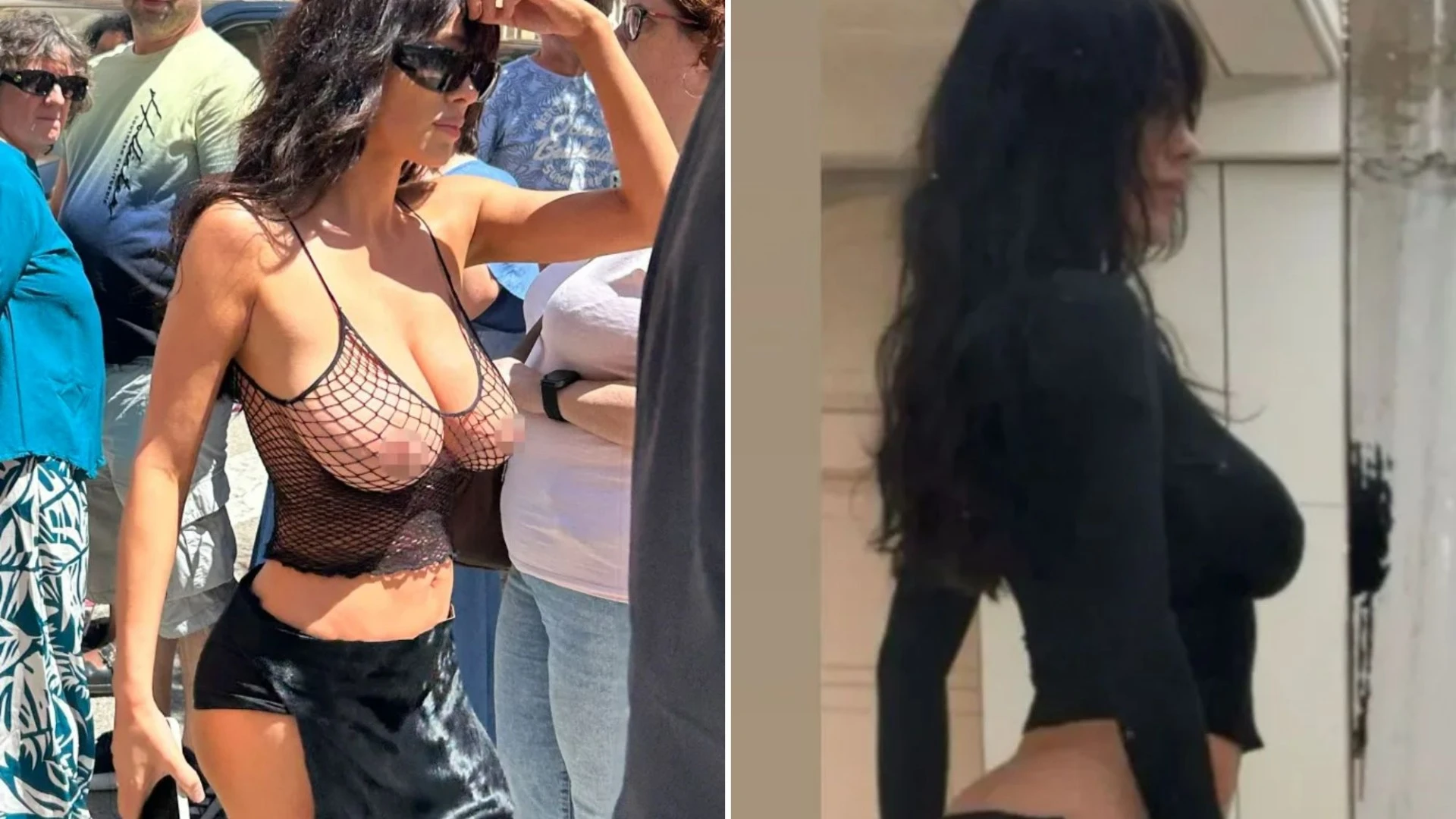 Bianca Censori shows off her bare butt as she goes bottomless in just a crop top, belt and heels for new photoshoot