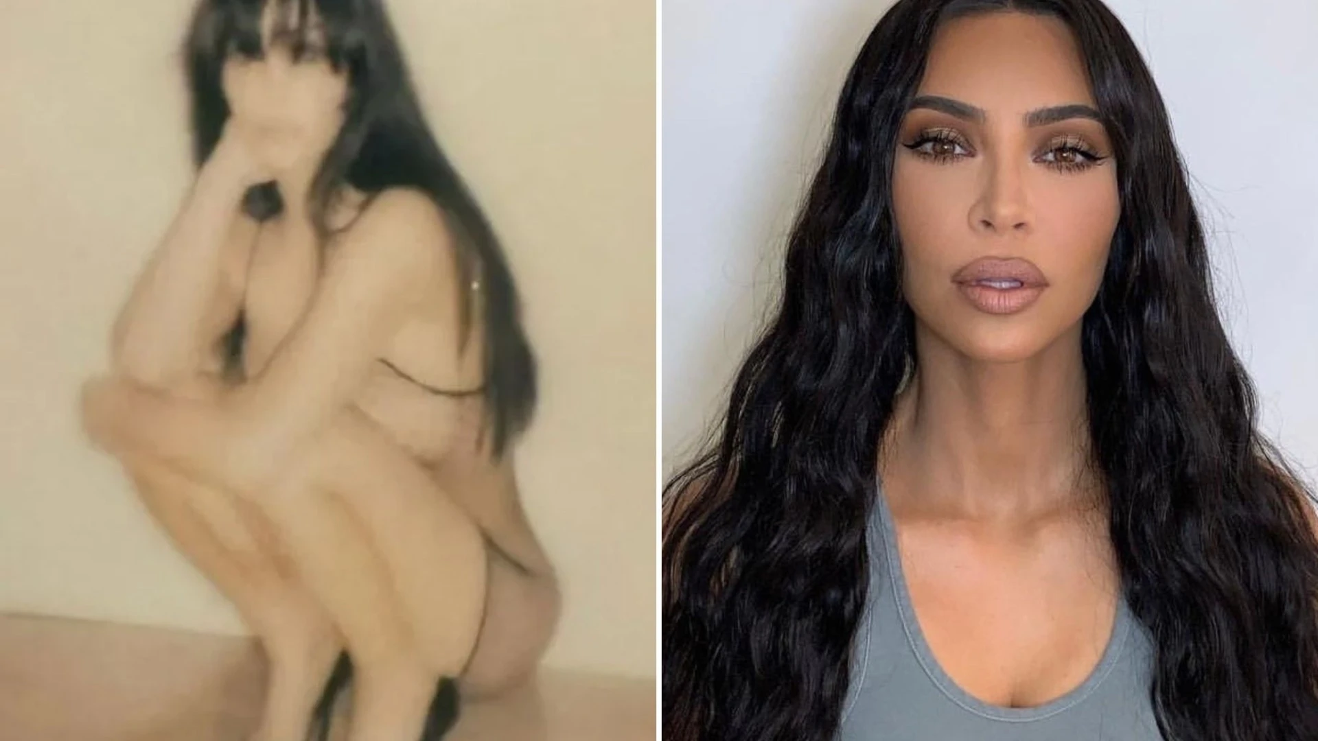 Bianca Censori looks the double of Kim Kardashian as she poses in sheer mini dress and heels