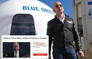 Thousands sign petition to DENY Bezos from returning to Earth after space launch