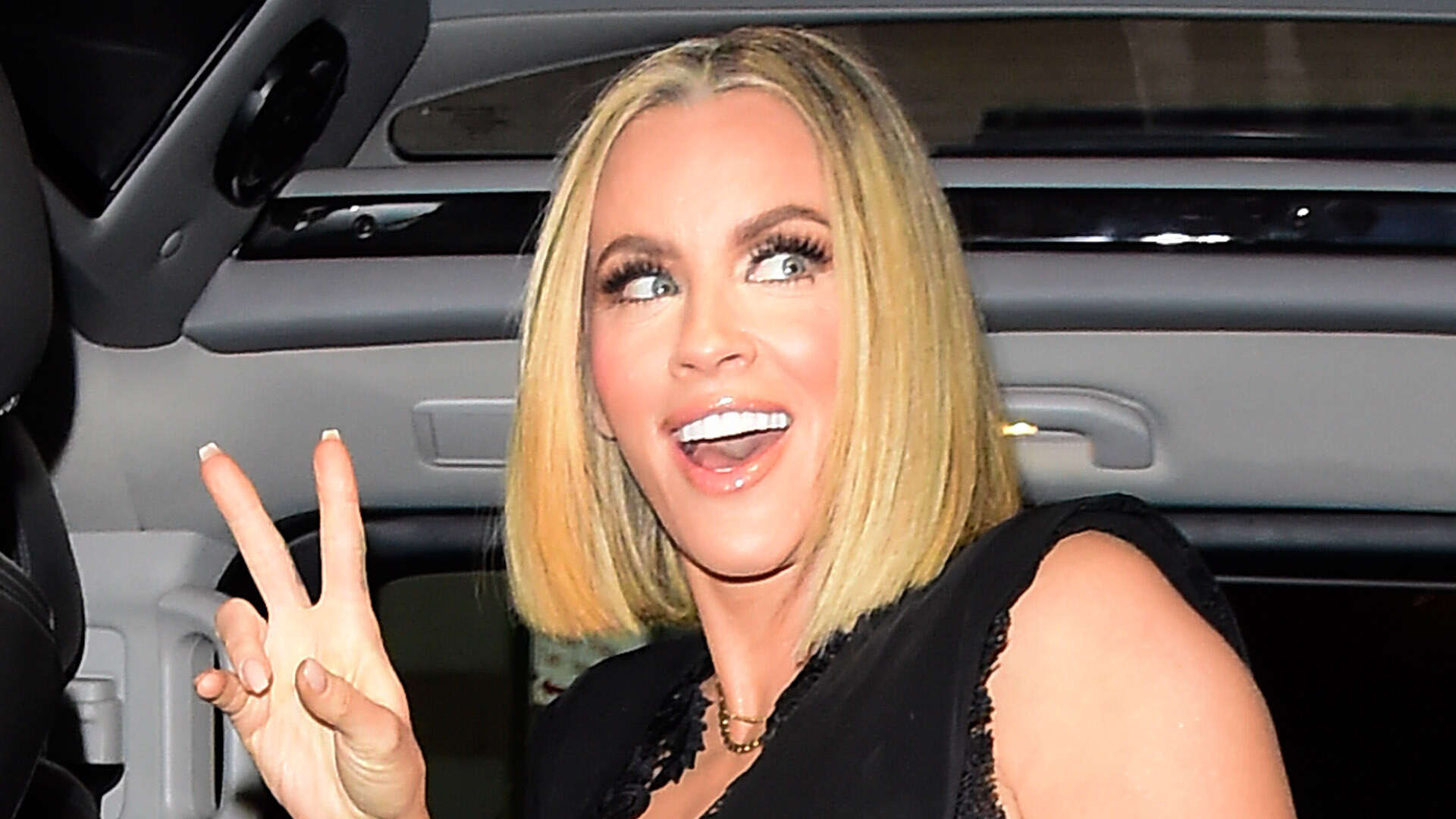 Jenny McCarthy shows off ageless body in black lace dress and fishnets after WWHL taping in NYC