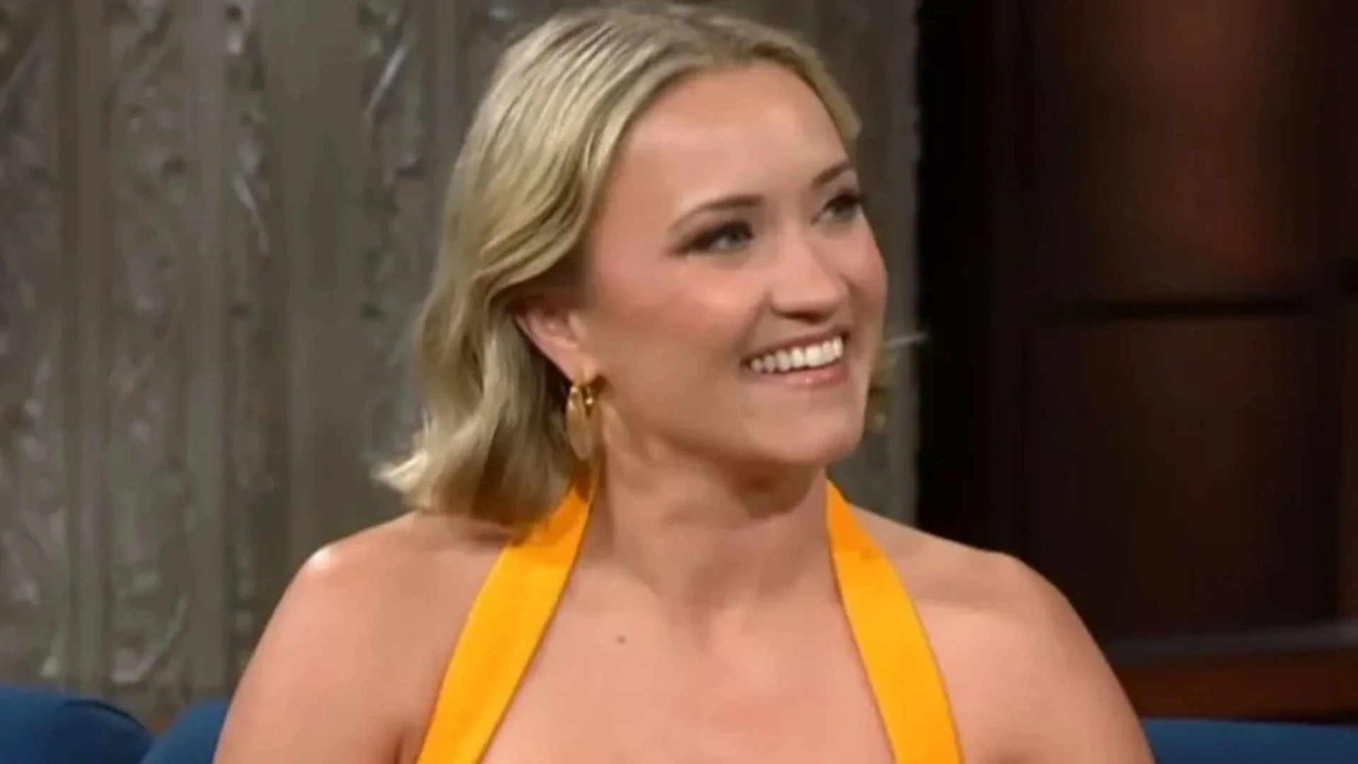Georgie & Mandy’s First Marriage star Emily Osment shows off curves in plunging yellow dress and ditches wedding ring