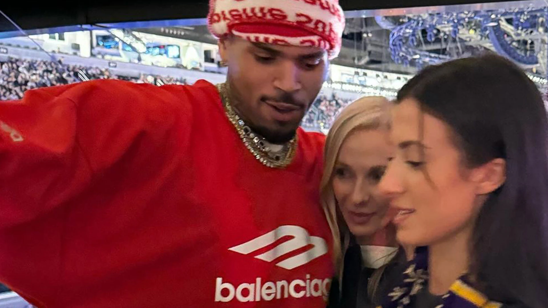 Bianca Censori’s younger sister Angelina parties with Chris Brown and her mom in sneaky photo as she says ‘oops’