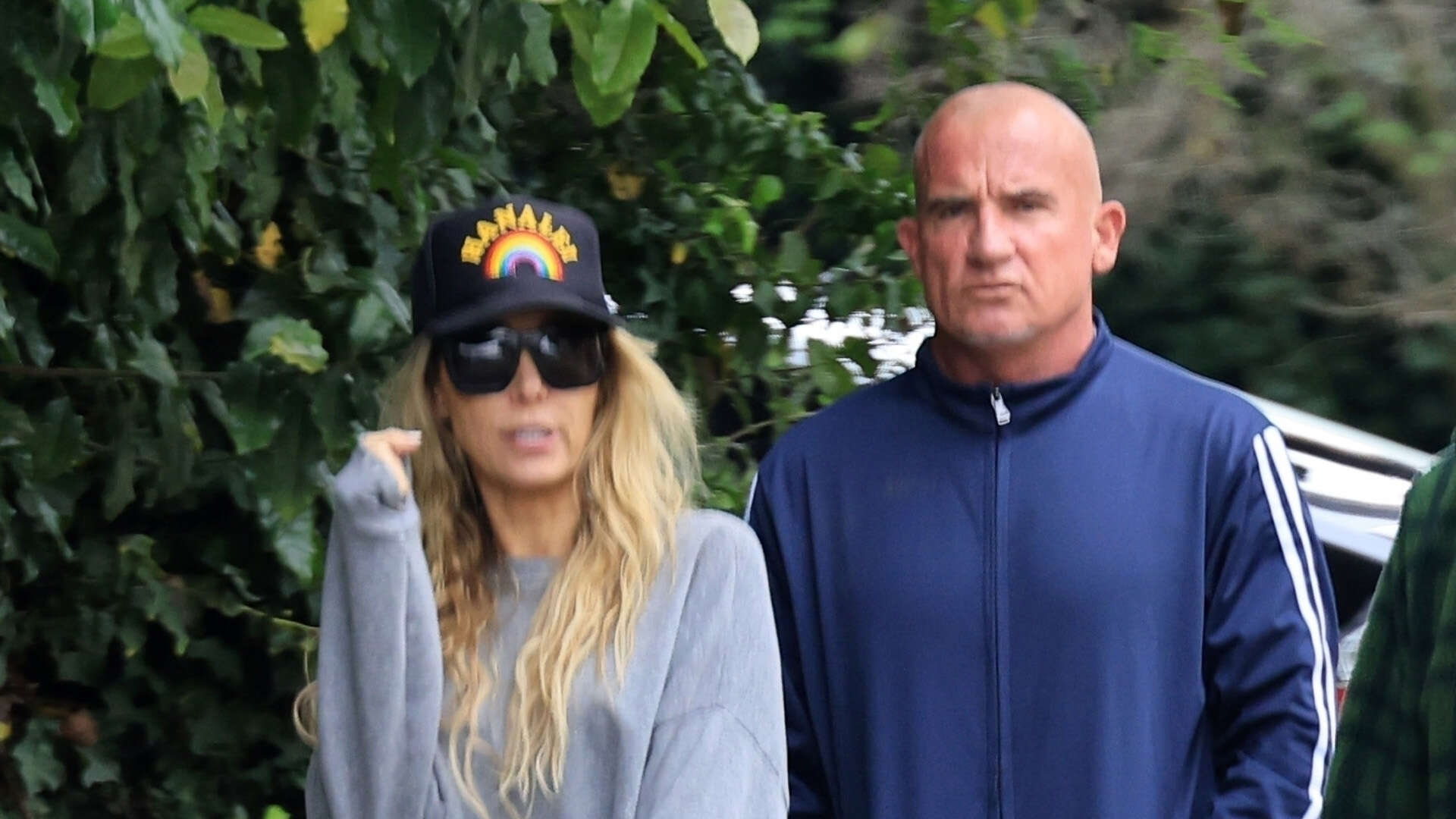 Tish Cyrus and husband Dominic Purcell look somber on first public outing after rumors he ‘dated’ her daughter Noah, 24