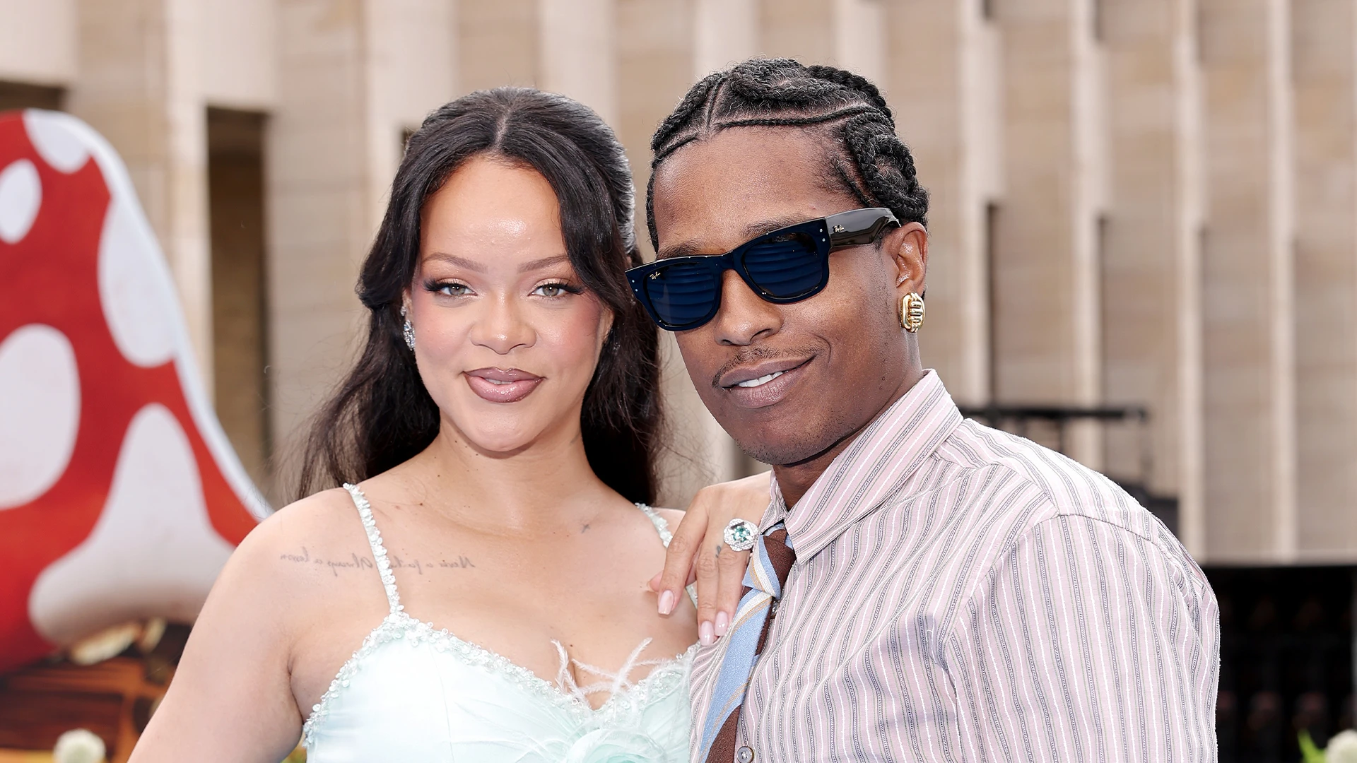 Pregnant Rihanna’s third baby’s gender ‘revealed’ as partner A$AP Rocky slips and leaks news on Smurfs red carpet