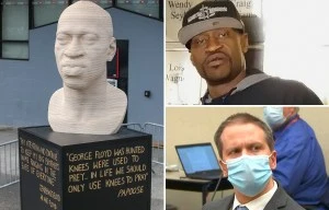 Floyd statues vandalized before Chauvin sentencing as cops hunt suspects