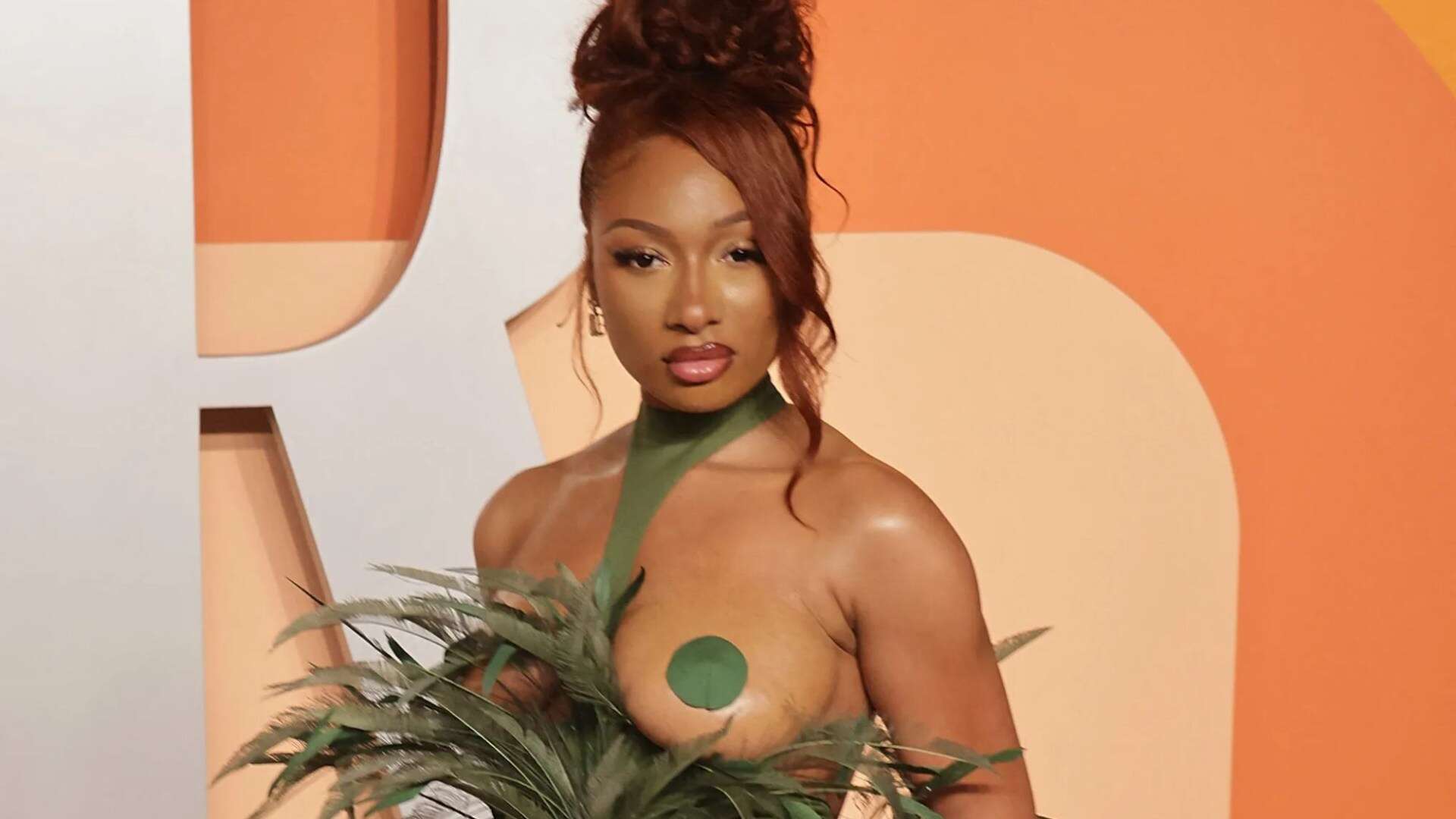 Megan Thee Stallion goes braless in daring dress for Oscars party – as Hailey Bieber walks red carpet without Justin