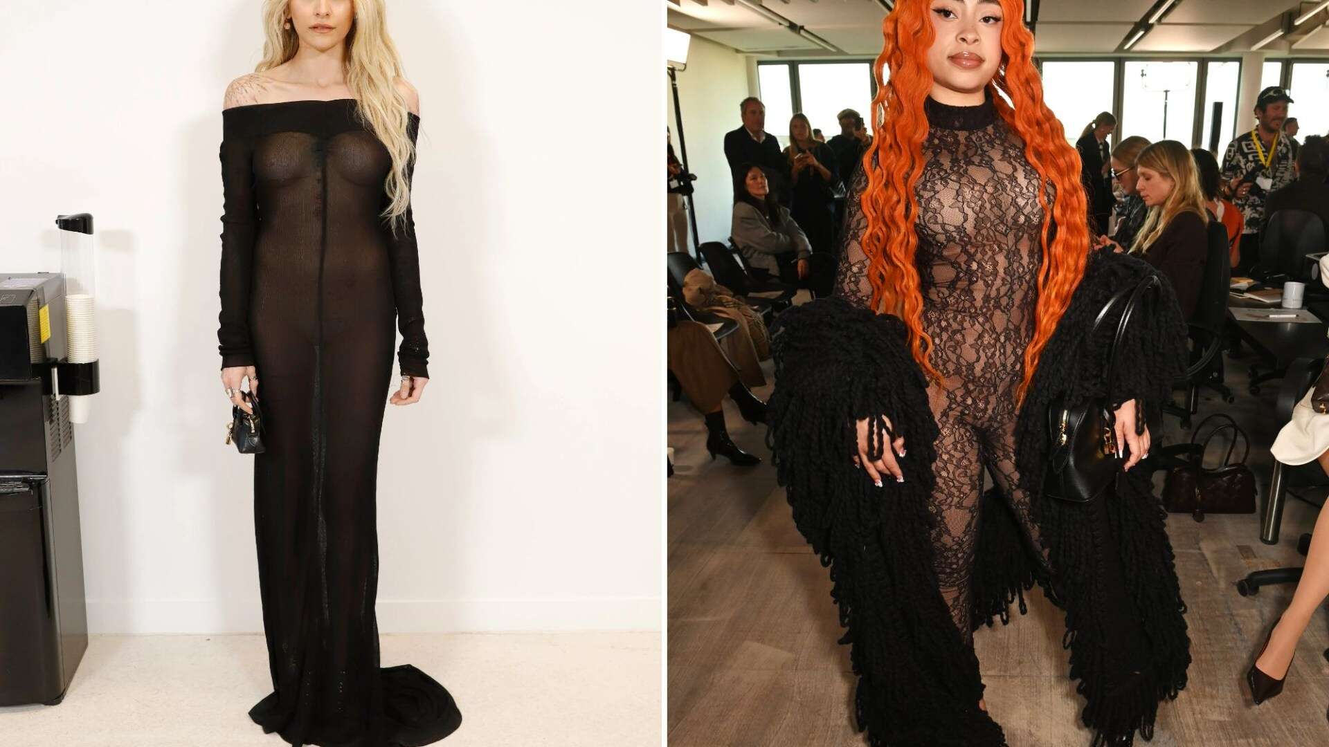 Paris Jackson and Ice Spice stun in completely see-through nude outfits as they turn heads at Paris Fashion Week