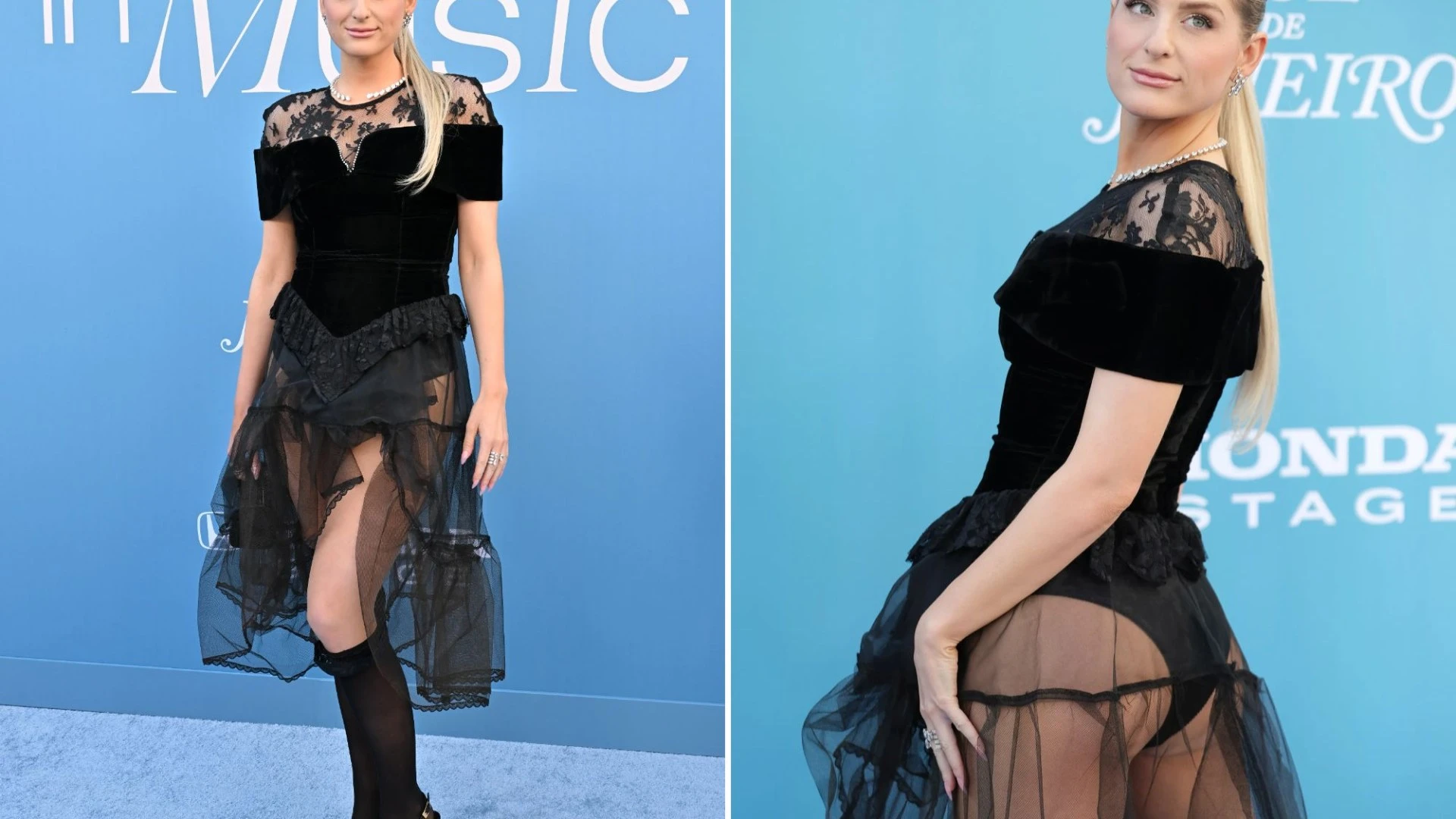 Meghan Trainor shows off toned bum in see-through skirt at Billboard Women in Music Awards
