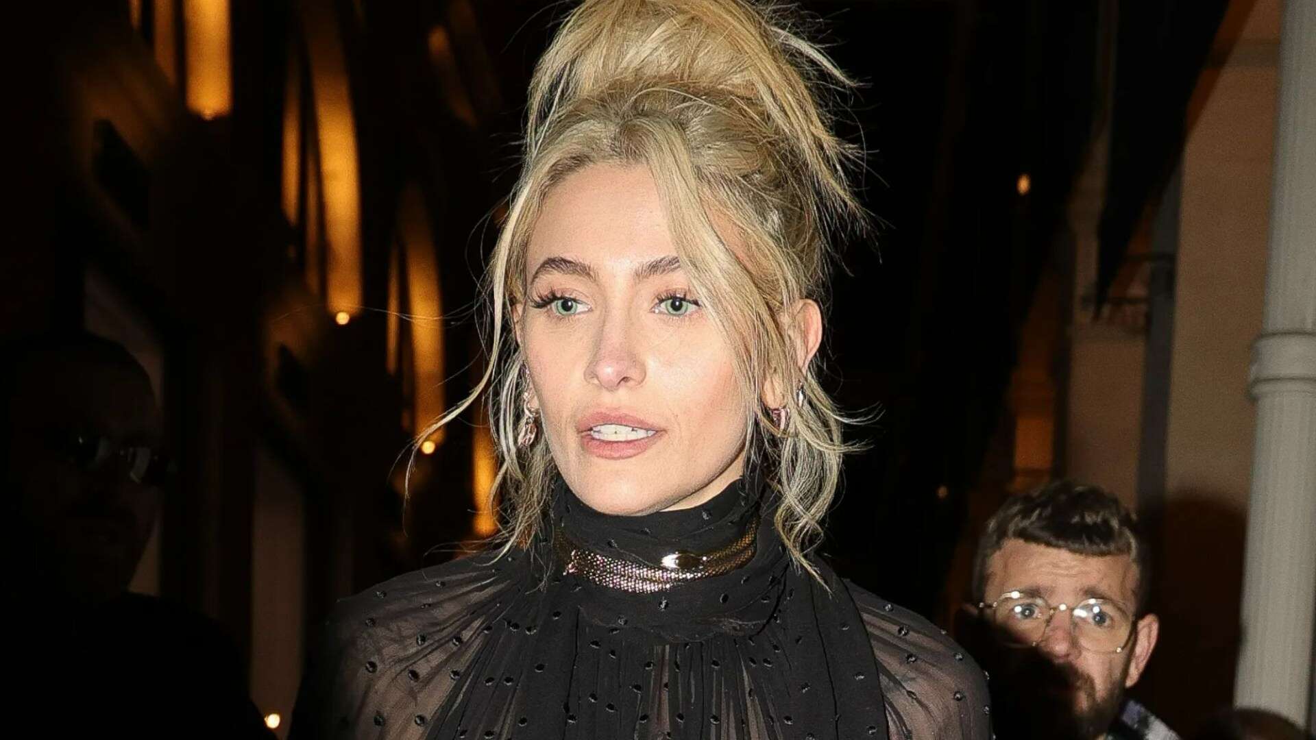 Paris Jackson stuns as she goes braless in sheer dress at Paris Fashion Week after revealing she beat heroin addiction