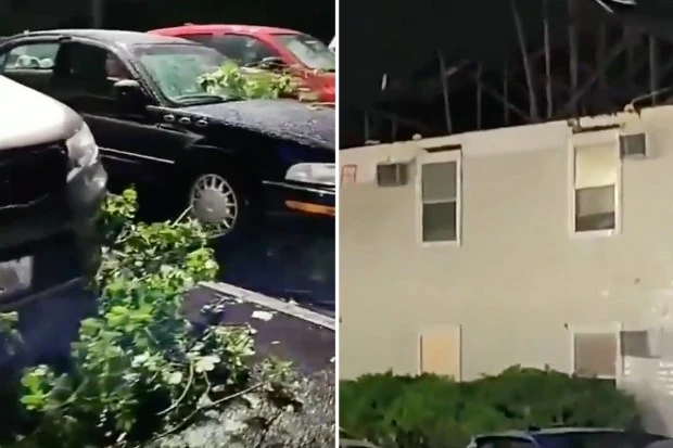 Chicago tornado warnings as storms hit homes & leave 48,000 with no power