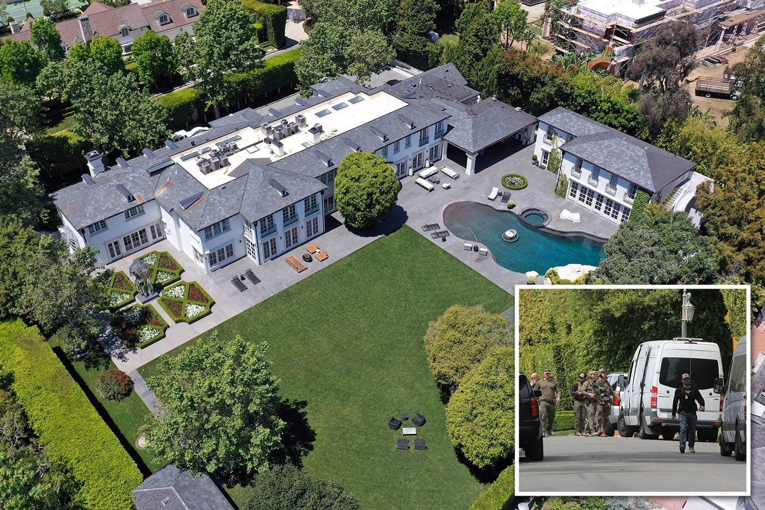 Diddy’s $61.5m mansion where feds seized 1,000 bottles of baby oil during raid lies silent in new pics as trial starts