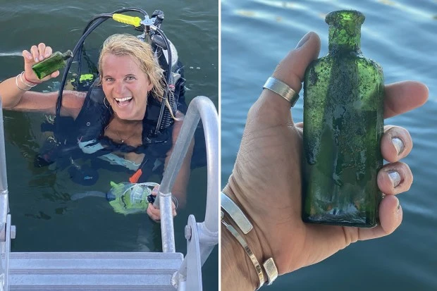 Mum finds 100-year-old message in a bottle & makes contact with author's family