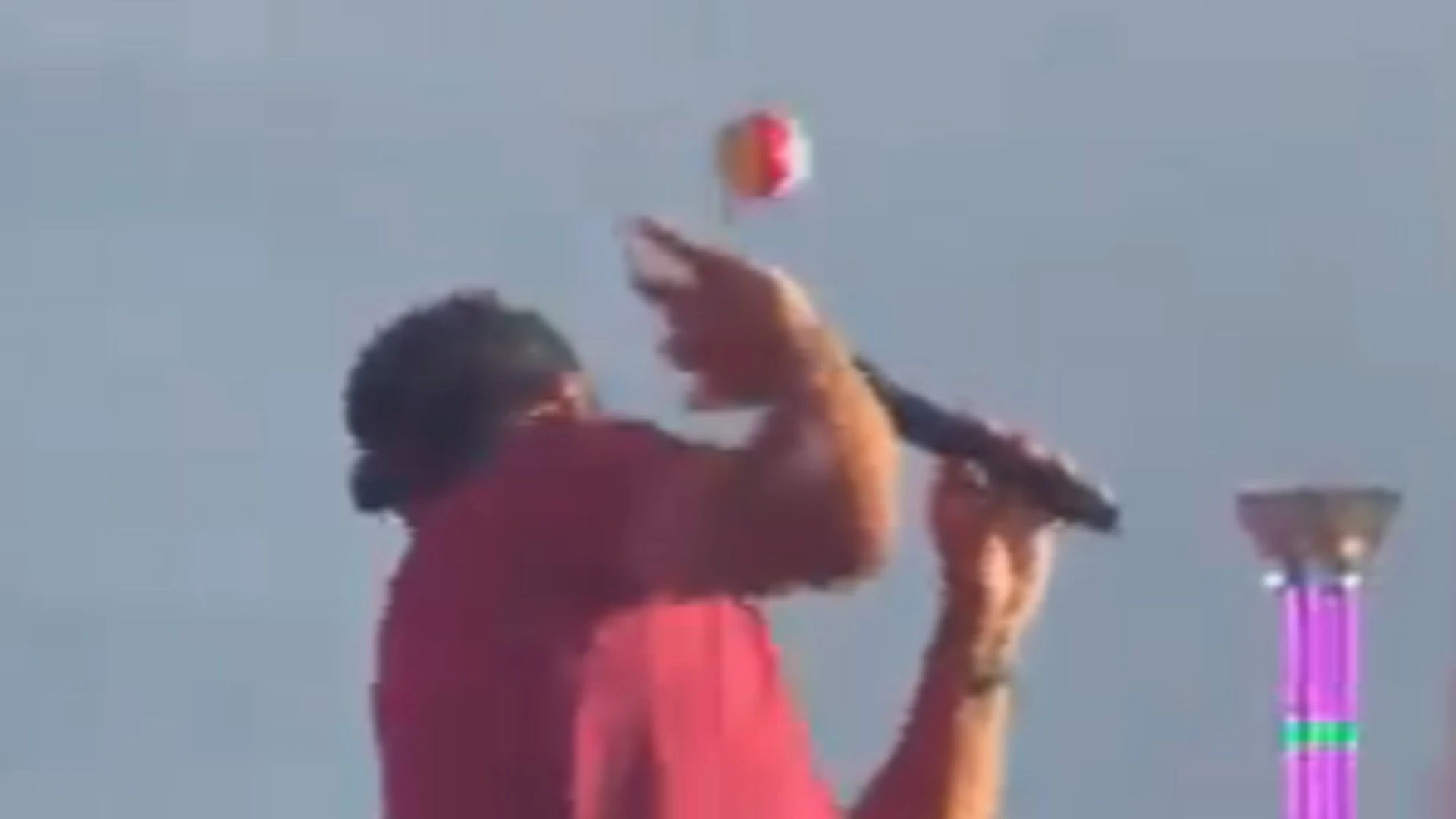 Watch the shock moment US music star is hit in the face by object live on stage