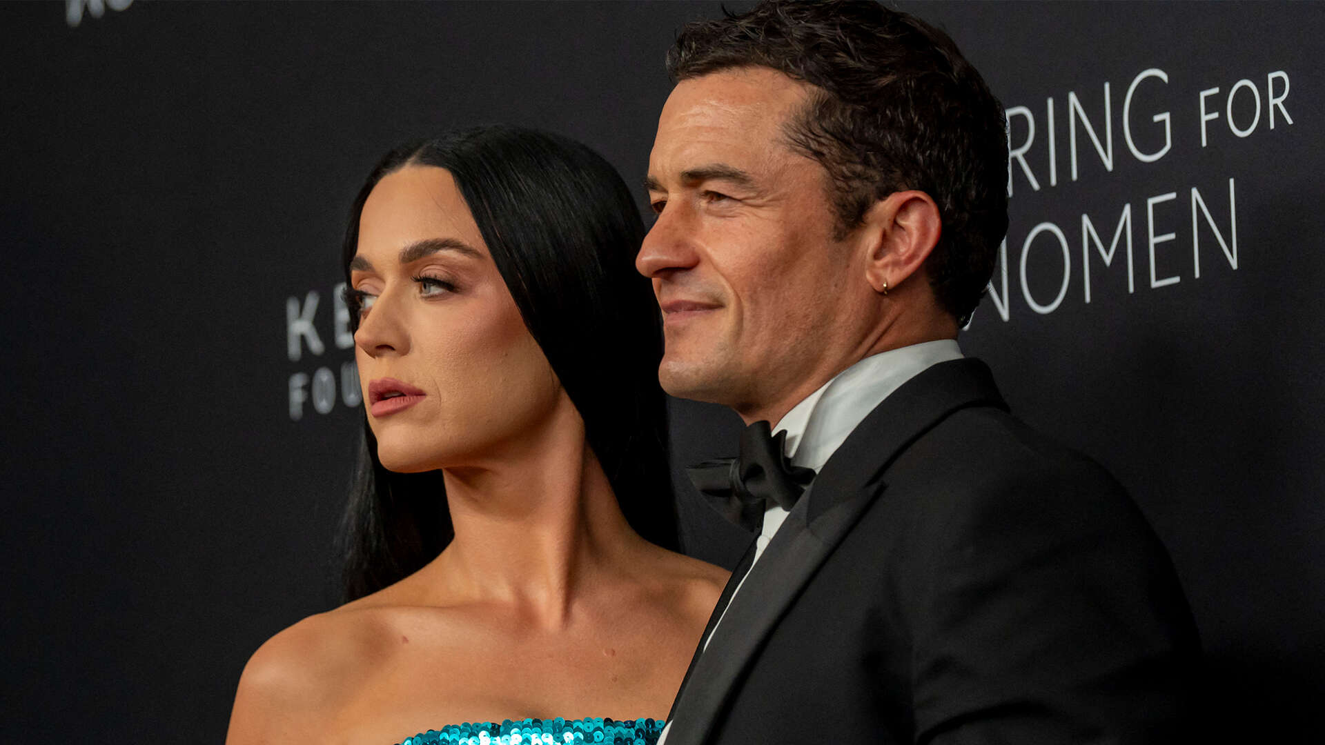 Orlando Bloom appears to check out Kim Kardashian’s butt with fiancée Katy Perry standing next to him at New York gala