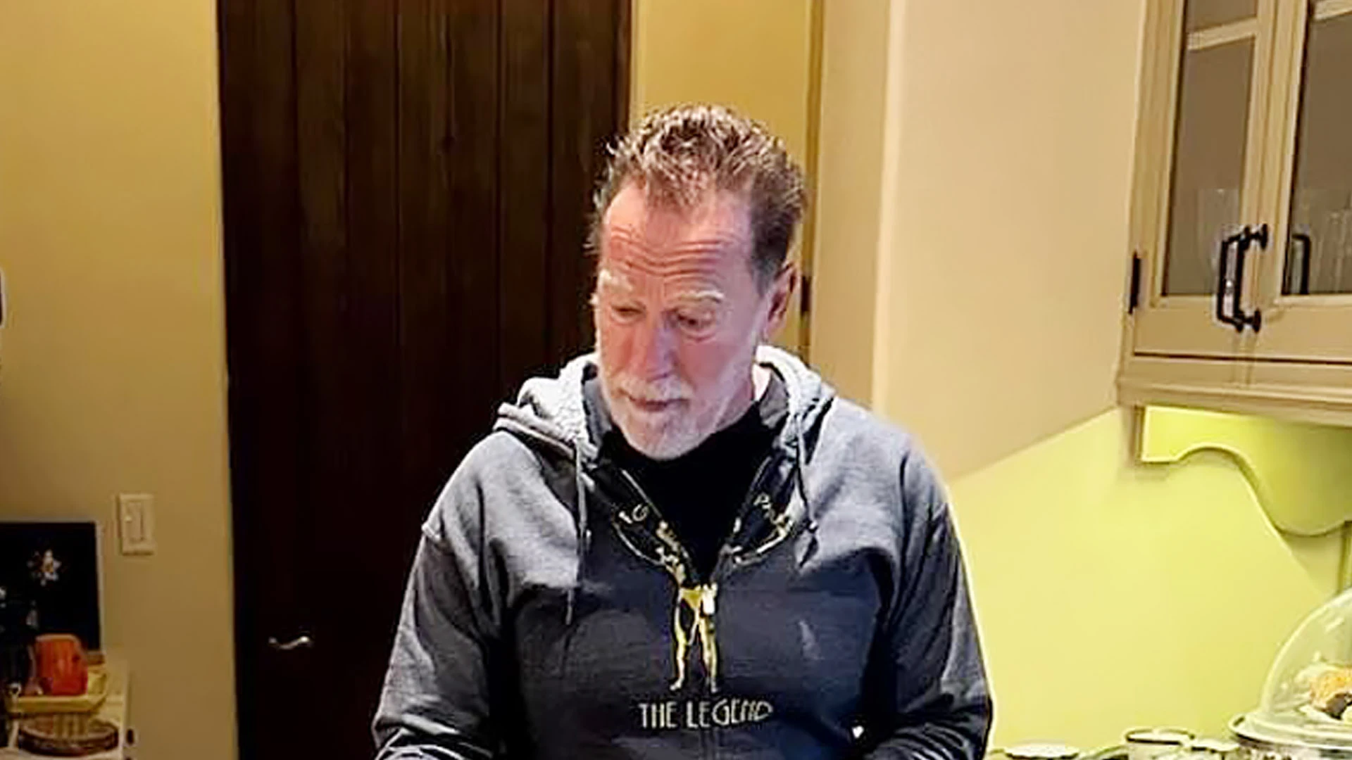 Chris Pratt calls out father-in-law Arnold Schwarzenegger for feeding pig ‘homemade cookies’ in kitchen on 77th birthday