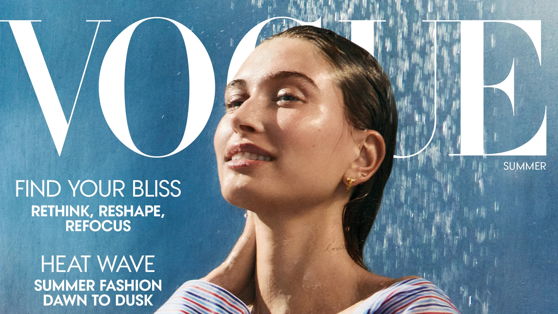 Hailey Bieber goes nude under open button-down shirt for Vogue photoshoot and finally responds to Justin divorce rumors