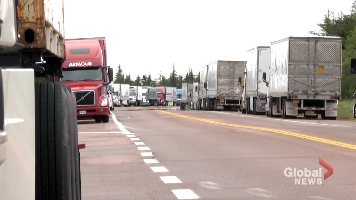 Blockade at N.S.-N.B. border preventing transport of services, goods